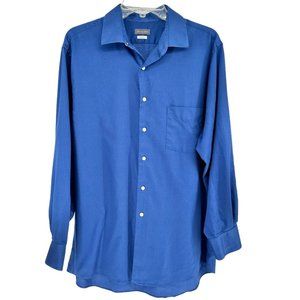 Van Heusen Men's Regular Fit Dress Shirt Blue 16.5 32/33 LS Stretch